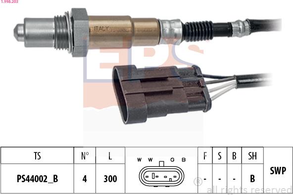 EPS 1.998.203 - Oxygen, Lambda Sensor car-mod.net