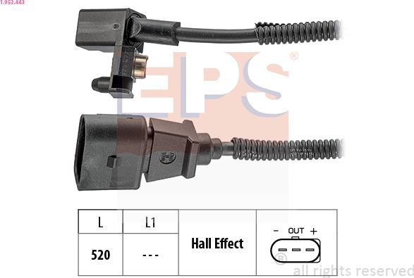 EPS 1.953.443 - Crankshaft position sensor, RPM car-mod.net