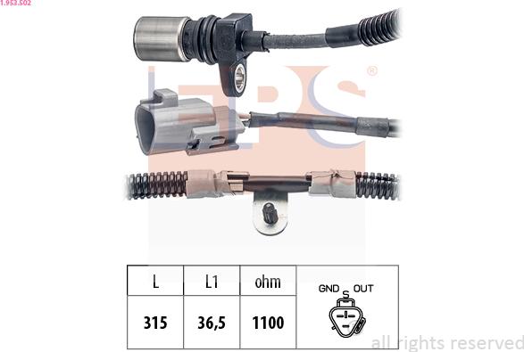 EPS 1.953.502 - Crankshaft position sensor, RPM car-mod.net