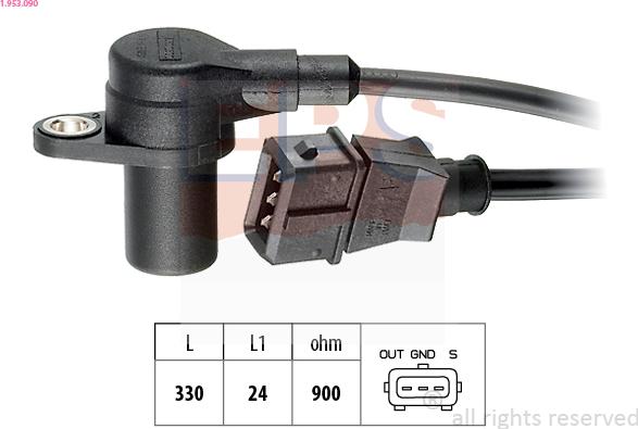 EPS 1.953.090 - Crankshaft position sensor, RPM car-mod.net