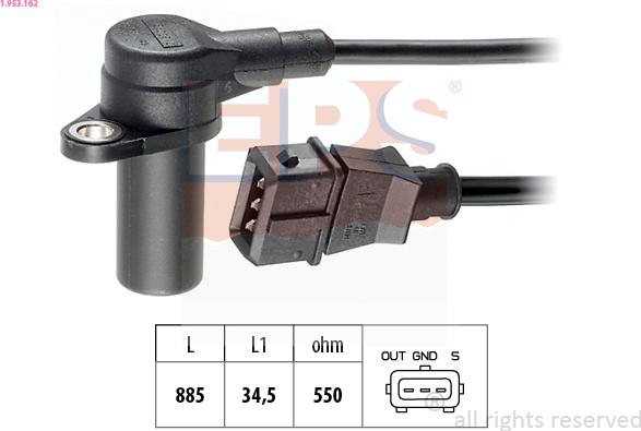 EPS 1.953.162 - Crankshaft position sensor, RPM car-mod.net