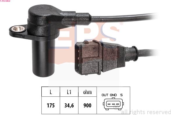 EPS 1.953.852 - Crankshaft position sensor, RPM car-mod.net