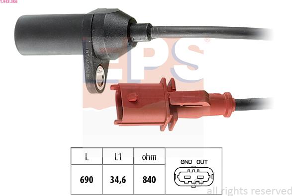 EPS 1.953.356 - Crankshaft position sensor, RPM car-mod.net
