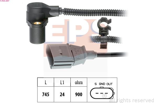 EPS 1.953.267 - Crankshaft position sensor, RPM car-mod.net