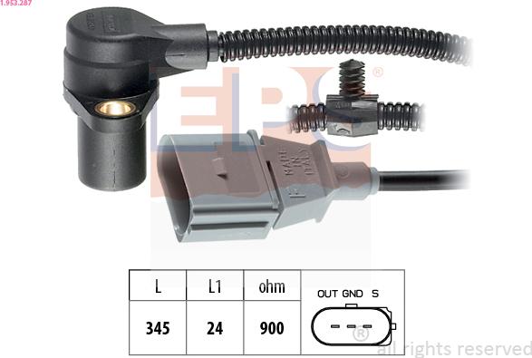 EPS 1.953.287 - Crankshaft position sensor, RPM car-mod.net