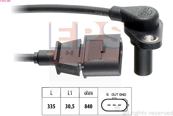 EPS 1.953.220 - Crankshaft position sensor, RPM car-mod.net