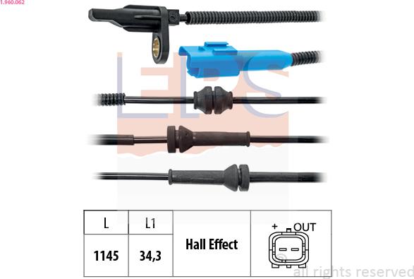 EPS 1.960.062 - ABS sensor, wheel speed car-mod.net