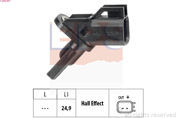 EPS 1.960.001 - ABS sensor, wheel speed car-mod.net