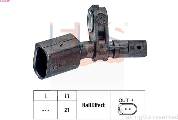 EPS 1.960.011 - ABS sensor, wheel speed car-mod.net