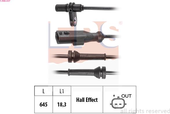 EPS 1.960.337 - ABS sensor, wheel speed car-mod.net