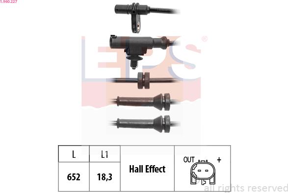 EPS 1.960.227 - ABS sensor, wheel speed car-mod.net