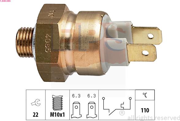 EPS 1.840.085 - Coolant temperature Sensor car-mod.net