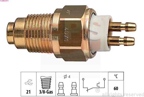 EPS 1.840.071 - Coolant temperature Sensor car-mod.net