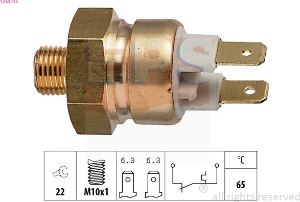 EPS 1.840.112 - Temperature Switch, radiator / air conditioner fan car-mod.net