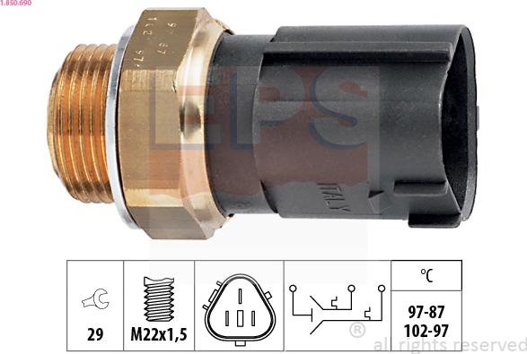 EPS 1.850.690 - Temperature Switch, radiator / air conditioner fan car-mod.net