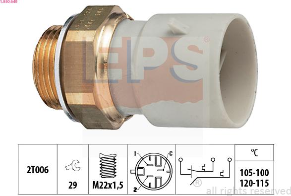 EPS 1-850-649 - Temperature Switch, radiator / air conditioner fan car-mod.net