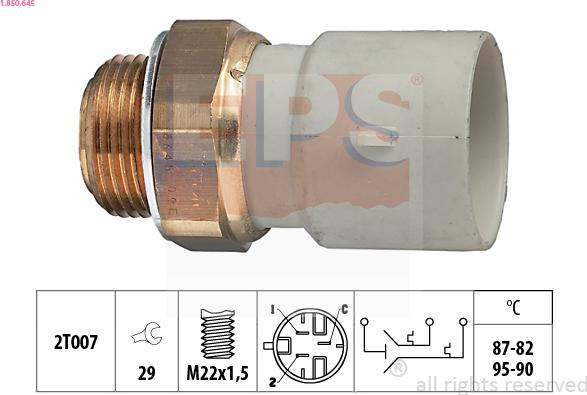 EPS 1-850-645 - Temperature Switch, radiator / air conditioner fan car-mod.net