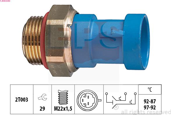 EPS 1-850-643 - Temperature Switch, radiator / air conditioner fan car-mod.net
