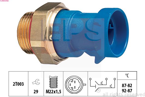 EPS 1-850-642 - Temperature Switch, radiator / air conditioner fan car-mod.net