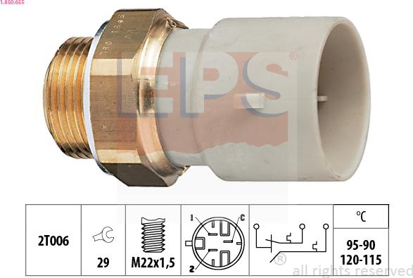 EPS 1.850.655 - Temperature Switch, radiator / air conditioner fan car-mod.net