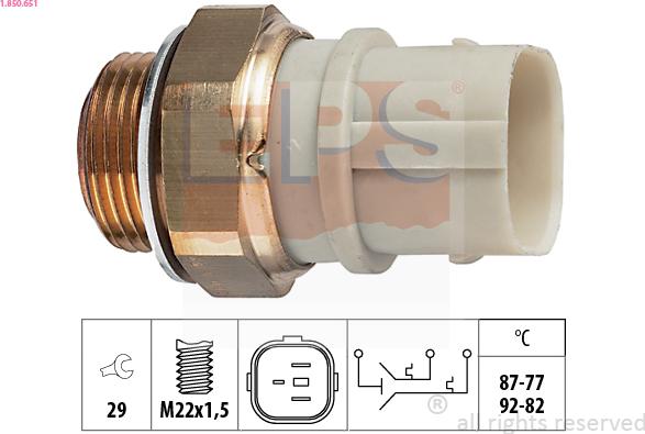 EPS 1-850-651 - Temperature Switch, radiator / air conditioner fan car-mod.net