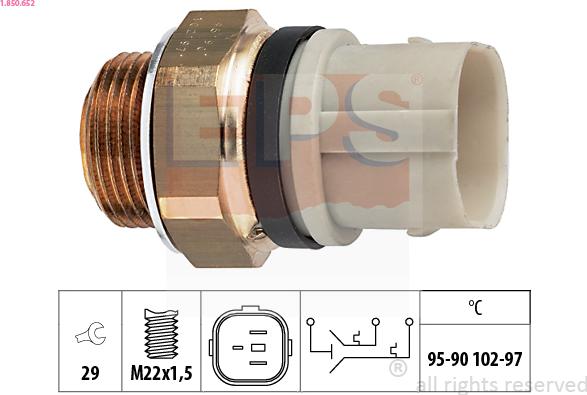 EPS 1-850-652 - Temperature Switch, radiator / air conditioner fan car-mod.net
