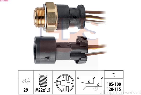EPS 1.850.668 - Temperature Switch, radiator / air conditioner fan car-mod.net