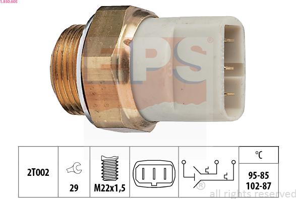 EPS 1.850.605 - Temperature Switch, radiator / air conditioner fan car-mod.net