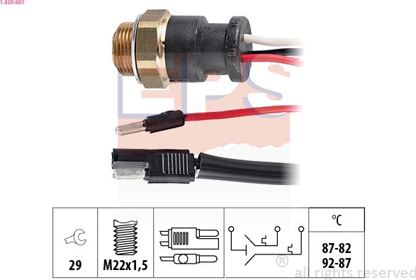 EPS 1-850-601 - Temperature Switch, radiator / air conditioner fan car-mod.net