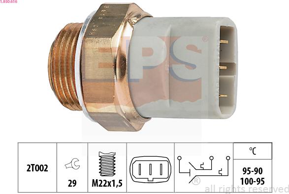 EPS 1.850.616 - Temperature Switch, radiator / air conditioner fan car-mod.net