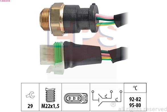 EPS 1-850-618 - Temperature Switch, radiator / air conditioner fan car-mod.net