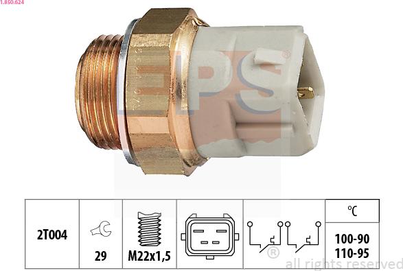 EPS 1.850.624 - Temperature Switch, radiator / air conditioner fan car-mod.net