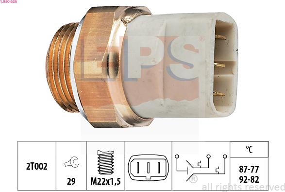 EPS 1-850-626 - Temperature Switch, radiator / air conditioner fan car-mod.net