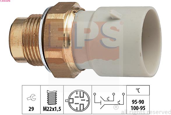EPS 1.850.676 - Temperature Switch, radiator / air conditioner fan car-mod.net