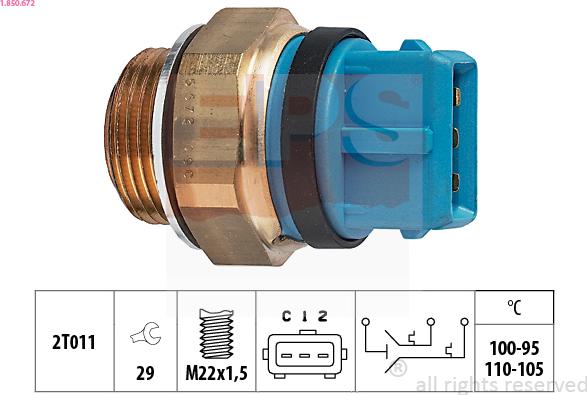 EPS 1-850-672 - Temperature Switch, radiator / air conditioner fan car-mod.net