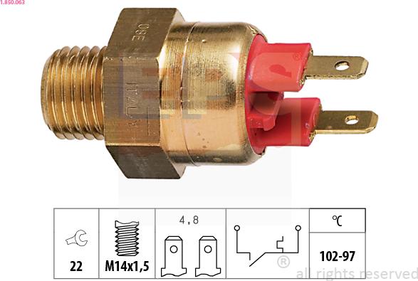 EPS 1-850-063 - Temperature Switch, radiator / air conditioner fan car-mod.net