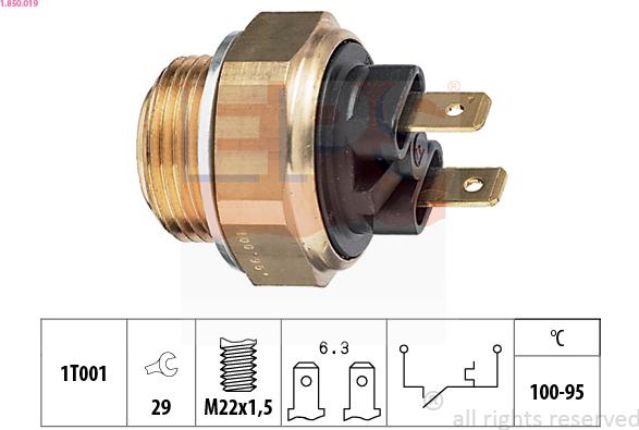 EPS 1.850.019 - Temperature Switch, radiator / air conditioner fan car-mod.net
