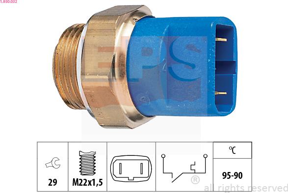 EPS 1.850.032 - Temperature Switch, radiator / air conditioner fan car-mod.net