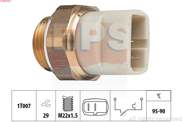 EPS 1.850.027 - Temperature Switch, radiator / air conditioner fan car-mod.net