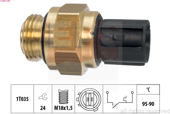 EPS 1.850.196 - Temperature Switch, radiator / air conditioner fan car-mod.net