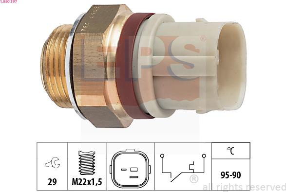 EPS 1.850.197 - Temperature Switch, radiator / air conditioner fan car-mod.net