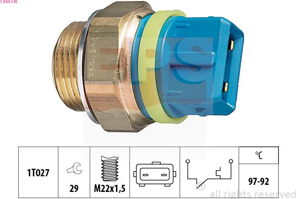EPS 1.850.145 - Temperature Switch, radiator / air conditioner fan car-mod.net