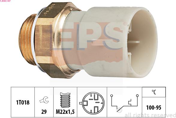 EPS 1-850-147 - Temperature Switch, radiator / air conditioner fan car-mod.net