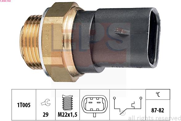EPS 1.850.102 - Temperature Switch, radiator / air conditioner fan car-mod.net
