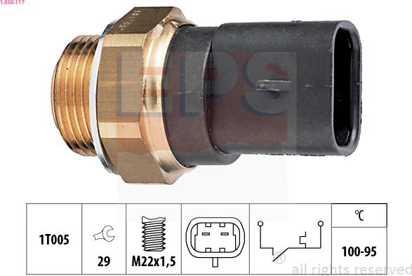 EPS 1.850.117 - Temperature Switch, radiator / air conditioner fan car-mod.net