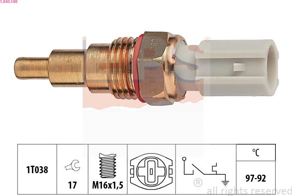 EPS 1.850.189 - Temperature Switch, radiator / air conditioner fan car-mod.net