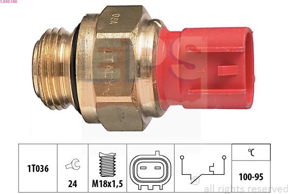 EPS 1-850-186 - Temperature Switch, radiator / air conditioner fan car-mod.net
