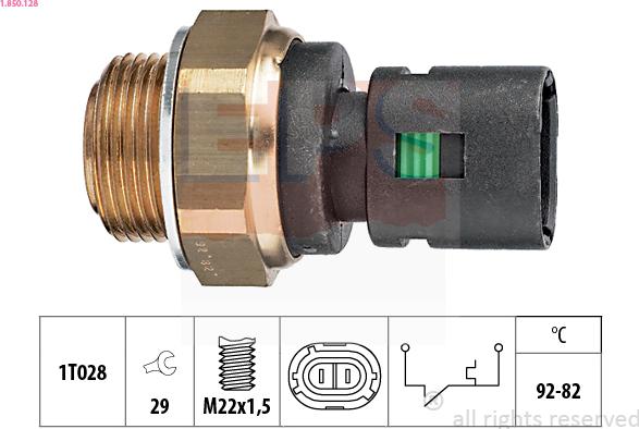 EPS 1.850.128 - Temperature Switch, radiator / air conditioner fan car-mod.net