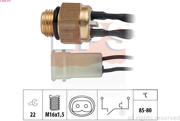 EPS 1.850.217 - Temperature Switch, radiator / air conditioner fan car-mod.net