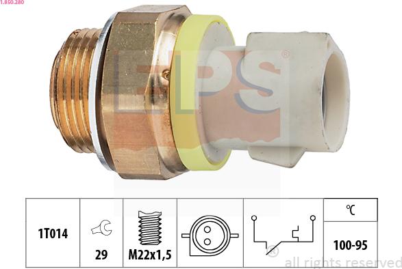 EPS 1-850-280 - Temperature Switch, radiator / air conditioner fan car-mod.net